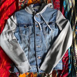H&M Jean Vest Terry Hoodie Jacket